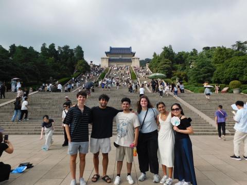 Jorge Amigon Benitez (center) and others in Shanghai.