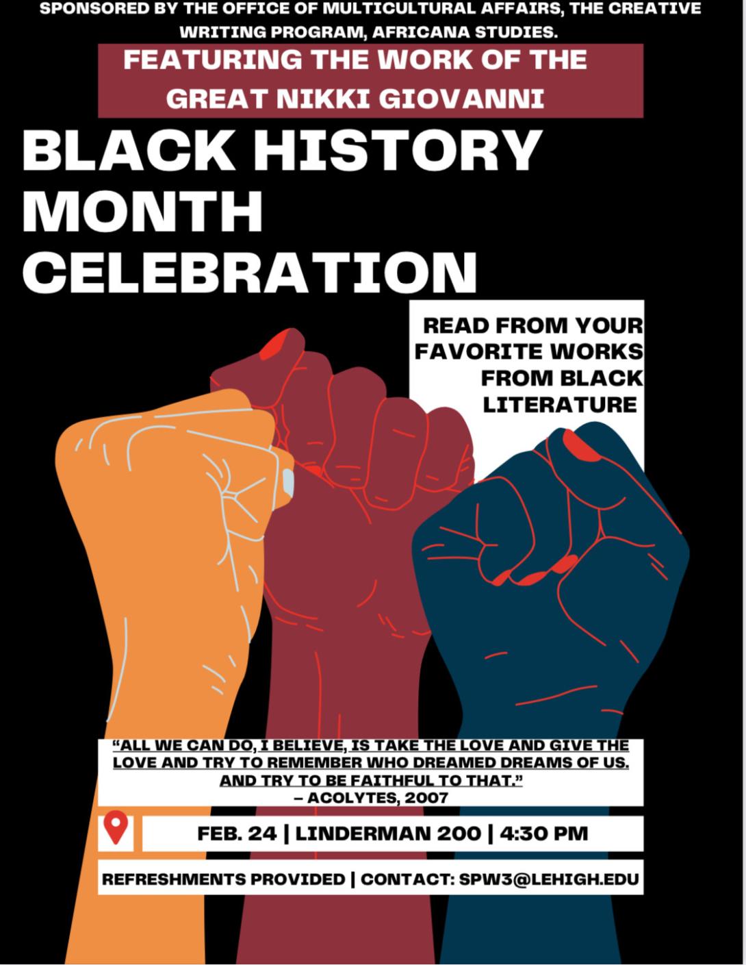 Black History Month Celebration flyer