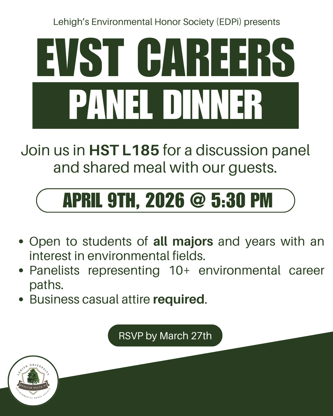EVST Careers Panel Dinner